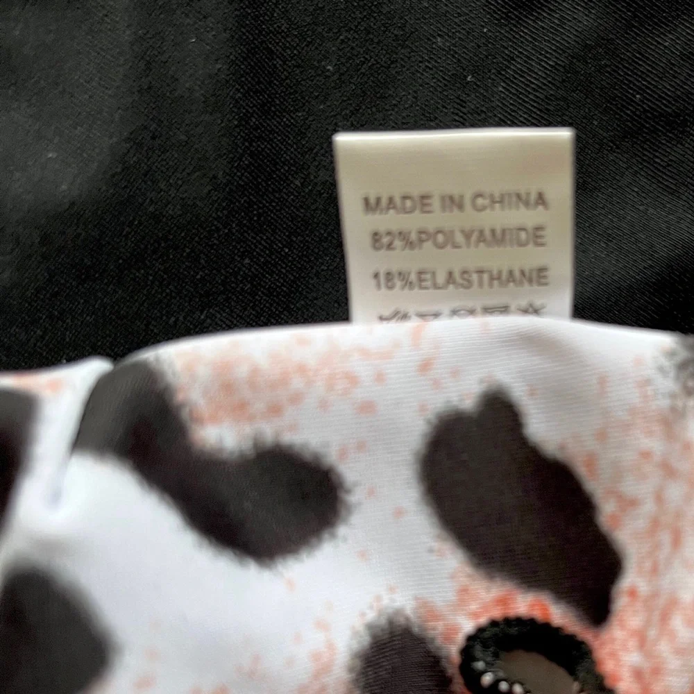 NWOT Black Leopard Print One Shoulder Bikini Size Medium - Picture 6 of 6